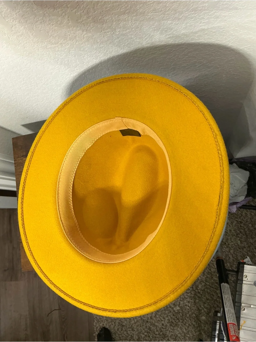Mustard Yellow Wool Fedora Hat - Unbranded